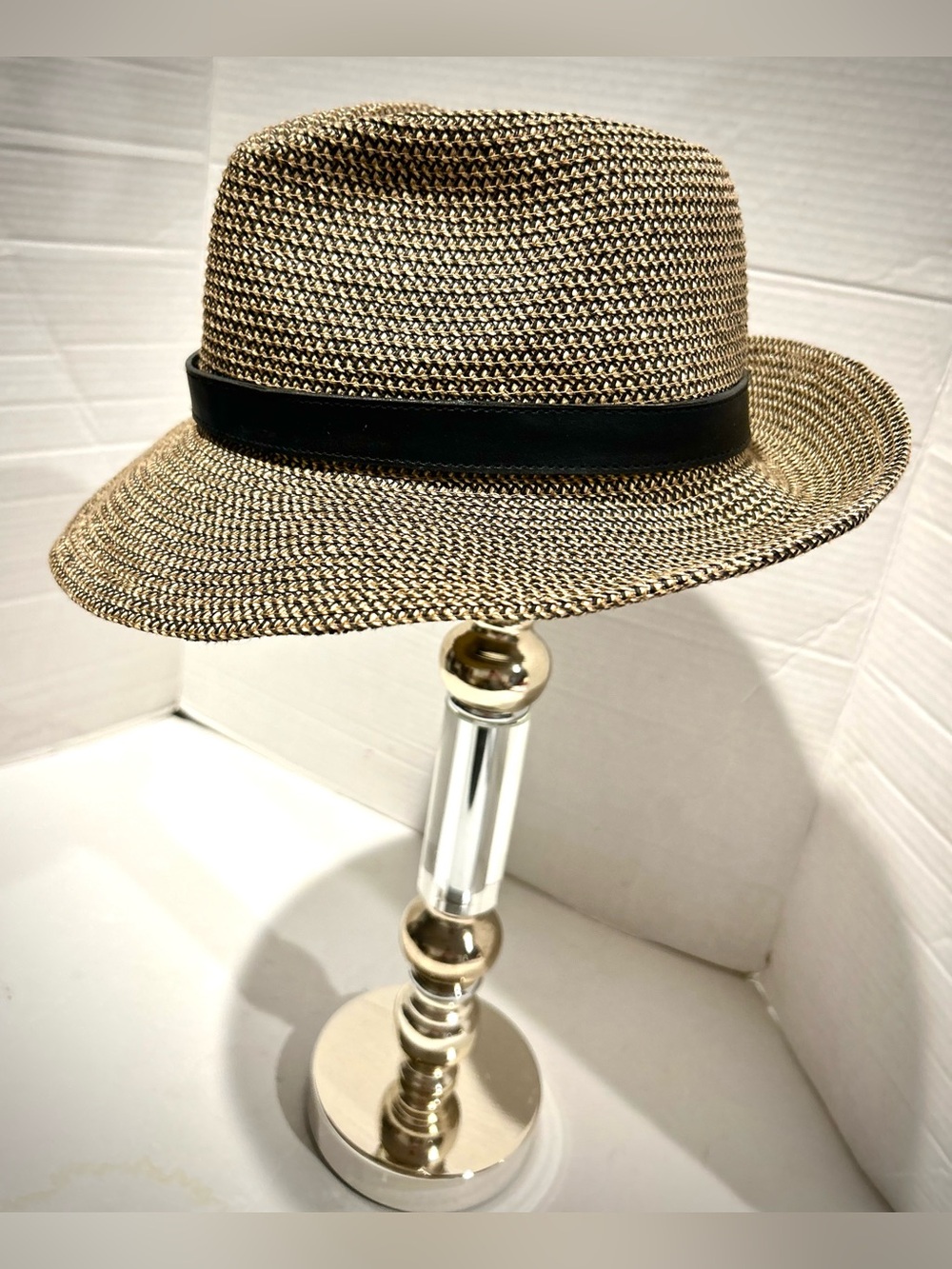 Boho Chic Fedora w/ vegan leather buckle accent Preppy Old Money, Gypsy Cowgirl - Picture 4 of 10